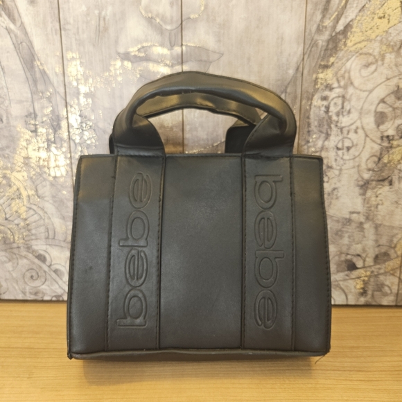 🔥Bebe Hannah mini black satchel hand bag - Picture 2 of 11